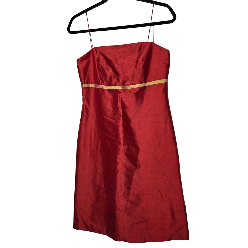 Aria Y2k taffeta red cocktail dress homecoming empire waist womens size 4 - Picture 1 of 12